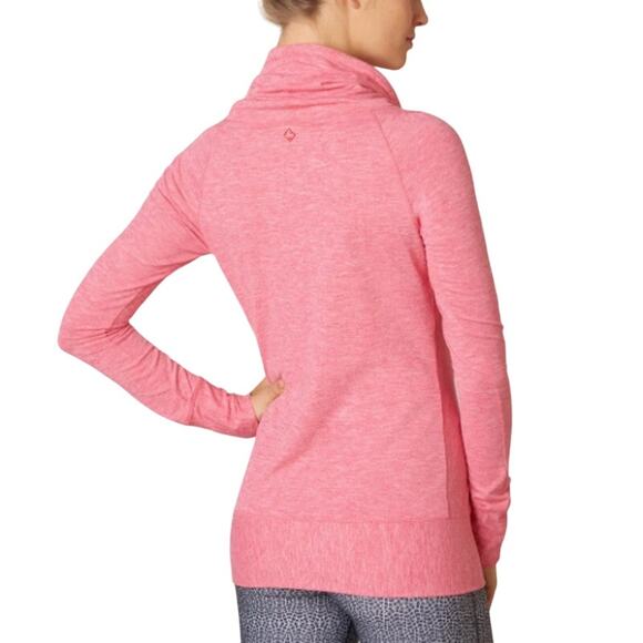 Prana Pink Funnel Neck Pullover Active Ember Top Womens XS Long Sleeve Slim Fit - Picture 2 of 8